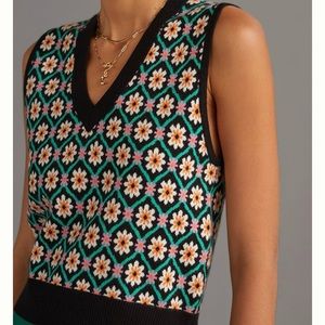Anthropologie Maeve Vera Jacquard Sweater Vest